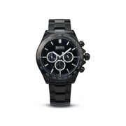 Hugo Boss Ikon Chronograph Black Dial Black Steel Strap Watch for Men - 1512961
