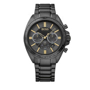 Hugo Boss Driver Chronograph Black Dial Black Steel Strap Watch for Men - 1513277