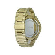 Hugo Boss Trophy Chronograph White Dial Gold Steel Strap Watch for Men - 1513631