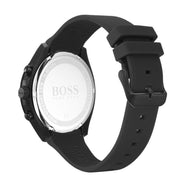 Hugo Boss Velocity Chronograph Black Dial Black Rubber Strap Watch for Men - 1513720