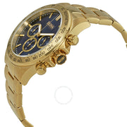 Hugo Boss Ikon Chronograph Blue Dial Gold Steel Strap Watch for Men - 1513340