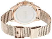 Hugo Boss Associate Chronograph Black Dial Rose Gold Mesh Bracelet Watch for Men - 1513806