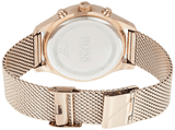 Hugo Boss Associate Chronograph Black Dial Rose Gold Mesh Bracelet Watch for Men - 1513806