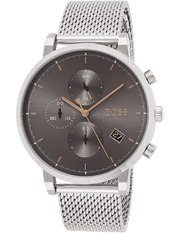 Hugo Boss Integrity Chronorgaph Grey Dial Silver Mesh Bracelet Watch for Men - 1513807