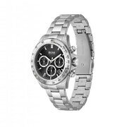 Hugo Boss Novia Chronograph Black Dial Silver Steel Strap Watch for Women - 1502614