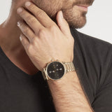 Hugo Boss Integrity Chronograph Black Dial Gold Steel Strap Watch for Men - 1513781