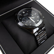 Hugo Boss Talent Chronograph Ceramic Black Dial Black Steel Strap Watch for Men - 1513581