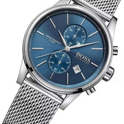 Hugo Boss Jet Chronograph Blue Dial Silver Mesh Bracelet Watch for Men - 1513441