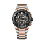 Hugo Boss Supernova Chronograph Black Dial Two Tone Steel Strap Watch for Men - 1513358