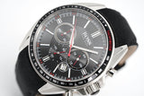 Hugo Boss Driver Chronograph Black Dial Black Leather Strap Watch for Men -1513087