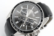 Hugo Boss Contemporary Sport Driver Black Dial Black Leather Strap Watch for Men - 1513085