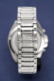 Hugo Boss Driver Chronograph Blue Dial Silver Steel Strap Watch for Men - 1513081
