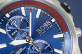 Hugo Boss Globetrotter Chronograph Blue Dial Silver Steel Strap Watch for Men - 1513823