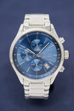 Hugo Boss Grand Prix Chronograph Blue Dial Silver Steel Strap Watch for Men - 1513478