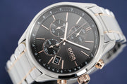 Hugo Boss Grand Prix Chronograph Black Dial Two Tone Steel Strap Watch for Men - 1513473