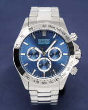 Hugo Boss Ikon Chronograph Blue Dial Silver Steel Strap Watch for Men - 1512963