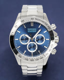 Hugo Boss Ikon Chronograph Blue Dial Silver Steel Strap Watch for Men - 1512963