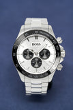 Hugo Boss Ikon Chronograph Silver Dial Silver Steel Strap Watch for Men - 1512964