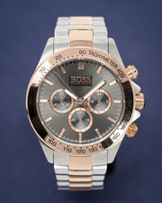 Hugo Boss Ikon Chronograph Grey Dial Two Tone Steel Strap Watch for Men - 1513339