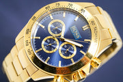Hugo Boss Ikon Chronograph Blue Dial Gold Steel Strap Watch for Men - 1513340