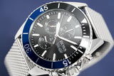 Hugo Boss Ocean Edition Chronograph Black Dial Silver Mesh Strap Watch for Men - 1513742