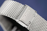 Hugo Boss Ocean Edition Chronograph Black Dial Silver Mesh Strap Watch for Men - 1513742