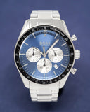 Hugo Boss Chronograph Blue Dial Silver Steel Strap Watch for Men - 1513630