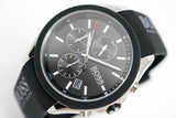 Hugo Boss Velocity Chronograph Black Dial Black Leather Strap Watch for Men - 1513716
