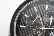 Hugo Boss Velocity Chronograph Black Dial Black Leather Strap Watch for Men - 1513716
