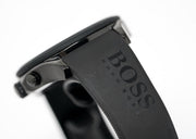 Hugo Boss Velocity Chronograph Black Dial Black Rubber Strap Watch for Men - 1513720