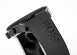 Hugo Boss Velocity Chronograph Black Dial Black Rubber Strap Watch for Men - 1513720