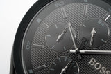 Hugo Boss Velocity Chronograph Black Dial Black Rubber Strap Watch for Men - 1513720