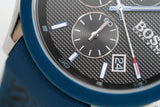 Hugo Boss Velocity Chronograph Black Dial Blue Rubber Strap Watch for Men - 1513717