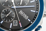 Hugo Boss Velocity Chronograph Black Dial Blue Rubber Strap Watch for Men - 1513717