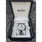Hugo Boss Rafale Competitive Sport Chronograph Silver Dial Silver Steel Strap Watch for Men - 1513511