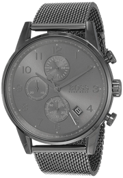 Hugo Boss Navigator Chronograph Grey Dial Grey Mesh Bracelet Watch for Men - 1513674