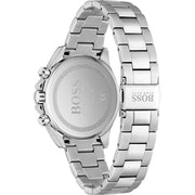 Hugo Boss Novia Chronograph Black Dial Silver Steel Strap Watch for Women - 1502614