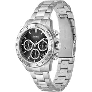 Hugo Boss Novia Chronograph Black Dial Silver Steel Strap Watch for Women - 1502614