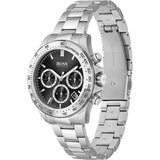 Hugo Boss Novia Chronograph Black Dial Silver Steel Strap Watch for Women - 1502614