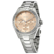 Hugo Boss Premiere Chronorgaph Rose Gold Dial Silver Steel Strap Watch for Women - 1502444