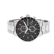 Hugo Boss Rafale Chronograph Black Dial Silver Steel Strap Watch for Men - 1513509