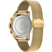 Hugo Boss Skymaster Chronograph Black Dial Gold Mesh Bracelet Watch for Men - 1513838