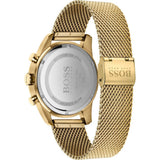 Hugo Boss Skymaster Chronograph Black Dial Gold Mesh Bracelet Watch for Men - 1513838