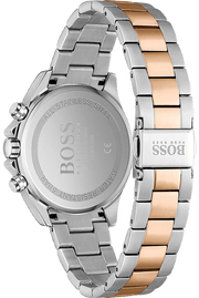 Hugo Boss Novia Chronograph Brown Dial Two Tone Steel Strap Watch for Women - 1502617