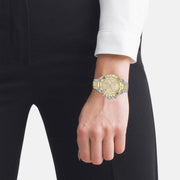 Hugo Boss Novia Chronograph Gold Dial Two Tone Steel Strap Watch for Women - 1502618