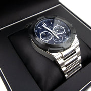 Hugo Boss Supernova Chronograph Blue Dial Silver Steel Strap Watch for Men - 1513360