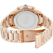 Hugo Boss Trophy Chronograph Grey Dial Rose Gold Steel Strap Watch for Men - 1513632