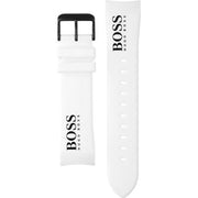 Hugo Boss Velocity Chronograph Black Dial White Rubber Strap Watch for Men - 1513718