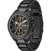 Hugo Boss Volane Chronograph Black Dial Black Steel Strap Watch for Men - 1513950