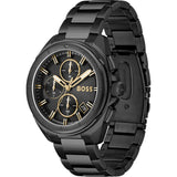 Hugo Boss Volane Chronograph Black Dial Black Steel Strap Watch for Men - 1513950